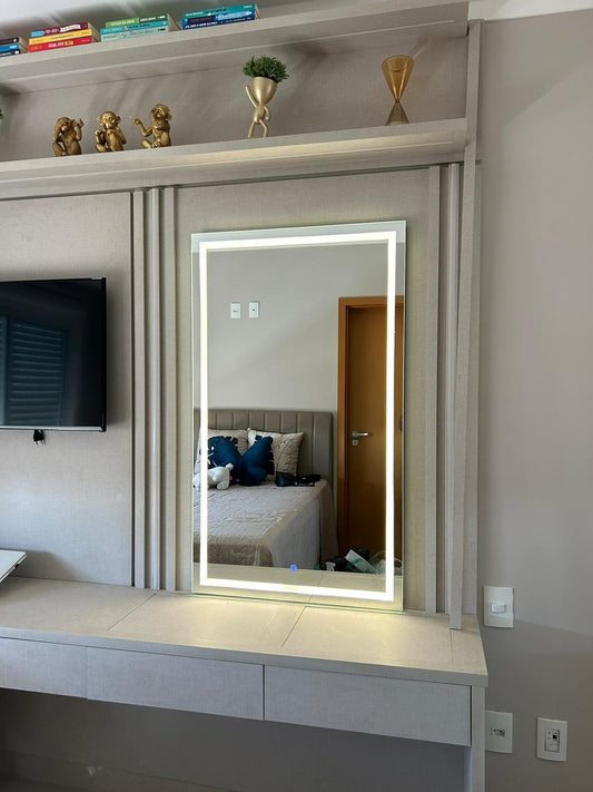Espelho Orgânico  Lisboa Retangular Com Led